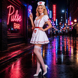 5 PCS Women's White Nurse Costume, Cute Halloween Outfit Adult