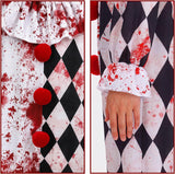 Kids Bloody Clown Halloween Costume, Scary Halloween Outfit Includes Mask & Jumpsuit