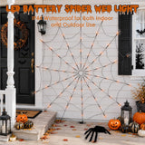 4FT Lighted Halloween Decorations Spider Web, Orange