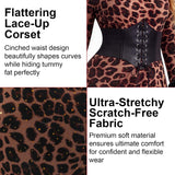 Leopard Costume for Women, 4PCS Animal Print Jumpsuit