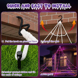 455 LED Halloween Lighted Giant Spider Web Decorations Outdoor