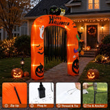 9FT Halloween Inflatable Archway Outdoor Decorations, Blow Up Pumpkin Arch with Built-in Bright LEDs, Yard Lawn Garden Party Decor
