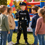 Kids Police Costume, Halloween Boys Police Officer Uniform Outfit with Accessories