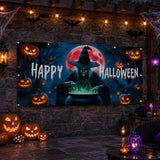Halloween Garage Door Cover, Witch Banner, 7 x 16 Ft