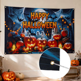 Happy Halloween Banner, Pumpkin Halloween Backdrops for Wall