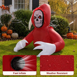 Halloween Inflatable Outdoor Decorations 6FT Red Grim Reaper