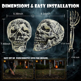 3PCS Halloween Decorations Outdoor Skeleton Skull and Hands