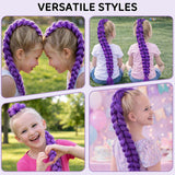 2-Piece 24-Inch Purple Braiding Hair Extensions for Kids