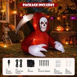 Halloween Inflatable Outdoor Decorations 6FT Red Grim Reaper