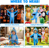 Toddler Blue Bird Costume for Girls & Boys - 3D Hooded Animal Jumpsuit for Halloween Party
