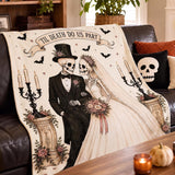 Skull Blanket, Till Death Do Us Part Halloween Blanket