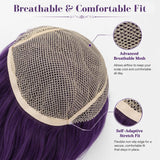 Short Purple Bob Wig with Bangs for Women