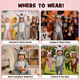 Toddler Grey Donkey Costume for Girls & Boys - 3D Hooded Animal Jumpsuit for Halloween Party