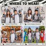 Kids Zebra Costume for Girls & Boys - 3D Hooded Animal Jumpsuit for Halloween Party