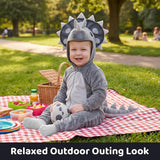 Toddler Dinosaur Costume - 3D Hooded Triceratops Jumpsuit 2-4T
