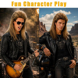 80s Blonde Mullet Wig Men Punk Rocker Costume Hair
