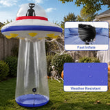9FT Halloween Inflatable UFO Outdoor Decorations, Blow Up UFO Alien with Built-in Bright LEDs, Yard Lawn Garden Party Decor