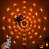 4FT Lighted Halloween Decorations Spider Web, Orange