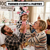 Toddler Adorable Cow Costume for Girls & Boys - 3D Hooded Animal Jumpsuit for Halloween Party
