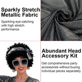 7 PCS Womens Metallic Disco Costume Set with Jumpsuit