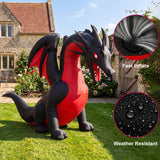 6FT Halloween Inflatable Outdoor Decorations, Blow Up Dragon with Built-in Bright LEDs, Yard Lawn Garden Party Decor