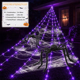 250 LED Halloween Lighted Giant Spider Web Decoration Outdoor