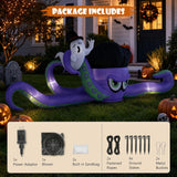 10FT Halloween Inflatable Outdoor Decorations, Blow Up Purple Octopus Ghost with Built-in Bright LEDs, Yard Lawn Garden Party Decor