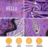 Halloween Blanket, Witchy Purple Ouija Board Skull Blanket