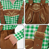 Adult Bavarian Oktoberfest Lederhosen Costume for Men German Festival Outfit for Beer Festival Halloween Party
