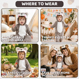 Toddler Squirrel Costume for Girls & Boys - 3D Hooded Animal Jumpsuit for Halloween Party
