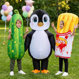 Kids Inflatable Penguin Costume, Halloween Funny Blow Up Suit