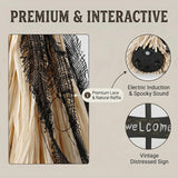 Halloween Animated Witch Broom Decor with Light & Sound Black