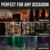 Halloween Animated Witch Broom Decor with Light & Sound Black