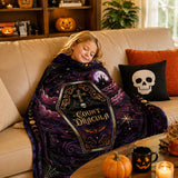 Gothic Vampire Coffin Blanket Purple Halloween Fleece Throw