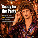Brown Afro Wig and Prop Glasses Costume Set for Men
