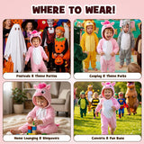 Toddler Pink Horse Costume for Girls & Boys - 3D Hooded Animal Jumpsuit for Halloween Party