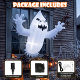 3.5FT Halloween Inflatable Outdoor Decorations, Blow Up Window Ghost with Built-in Bright LEDs, Yard Lawn Garden Party Decor