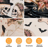 Skull Blanket, Till Death Do Us Part Halloween Blanket