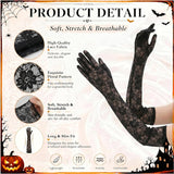 Floral Long Lace Gloves Halloween Costume for Women