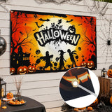 Happy Halloween Banner, Orange Pumpkin Halloween Backdrops