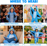 Tropical Blue Bird Costume for Kids - 3D Hooded Animal Jumpsuit for Halloween Party
