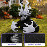 6FT Halloween Inflatable Outdoor Decorations, Blow Up Octopus Death Reaper with Built-in Bright LEDs, Yard Lawn Garden Party Decor