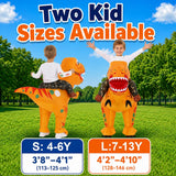 Inflatable Dinosaur Costume for Kids, Funny Blow Up Ride on Costumes for Halloween Cosplay Parties