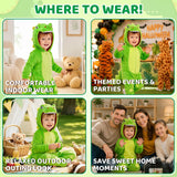 Toddler Dinosaur Costume, 3D Hooded Animal Jumpsuit for Halloween, 2-4T
