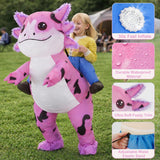 Inflatable Axolotl Costume Kids, Funny Ride-on Blow Up Outfit