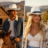 Cowboy Hat with Hat Band for Women Men