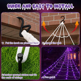250 LED Halloween Lighted Giant Spider Web Decoration Outdoor