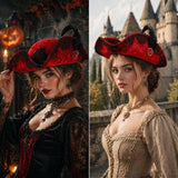 Tricorn Pirate Hat with feather