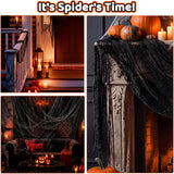 PARTY TELLER 6-Pack Black Creepy Cloth, Halloween Gauze Spider Web Decor