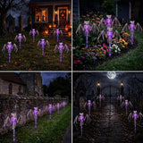 Solar Halloween Outdoor Skull Stake Lights, 8 Modes Remote